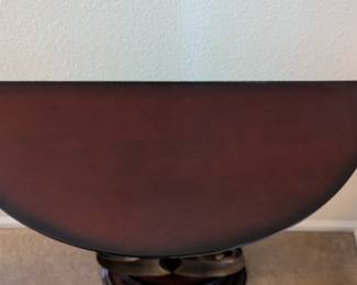 A39 - $80. Bombay Demi Lune Side table. Excellent condition. Measures 28.5" wide x11.5" deep x 31" tall.