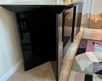 A14 - $225. High Gloss Side Board. Measures 76" wide x 24" deep x 32" tall.