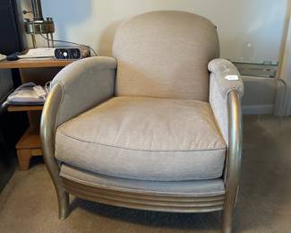 A42 - $150. Hickory White Chair. Measures 30" wide x 32" deep x 33" tall.