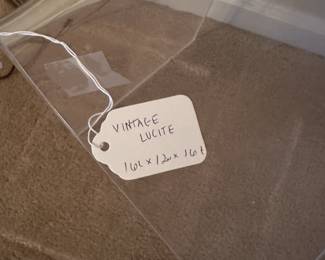 A45 - $40. Vintage Peekaboo Side Table - was used with glass on top for a coffee table. Measures 16" x 12" x 16" tall.