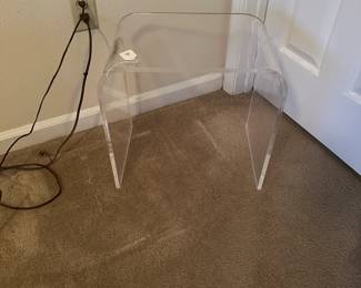 A45 - $40. Vintage Peekaboo Side Table - was used with glass on top for a coffee table. Measures 16" x 12" x 16" tall.