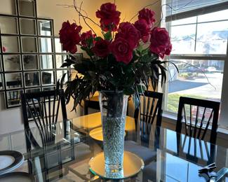 A15 - $20. Tall Glass Vase Measures 20"T