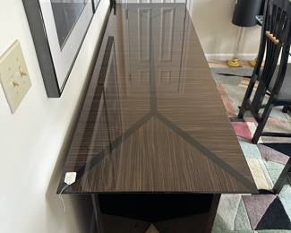 A14 - $225. High Gloss Side Board. Measures 76" wide x 24" deep x 32" tall.