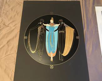 A114 - $550. Erte "Ladies in Waiting" Unframed.