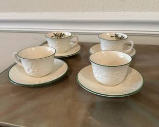 A98 - $20. Set of 4 Mikasa Holiday Seasons Cup & Saucer.