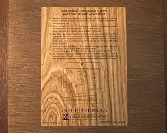 A29 - $20. Seth Thomas Battery Operated Clock. Measures 9" wide x12" tall.