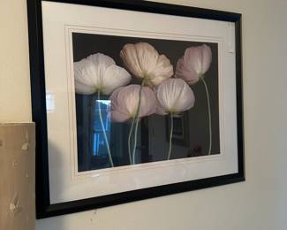 A44 - $30. Flower Print. Measures 38" wide x 33" tall.