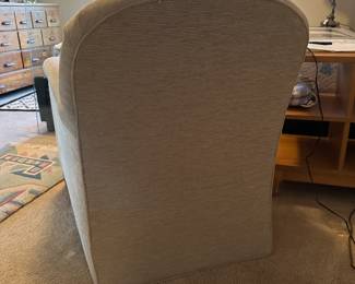 A42 - $150. Hickory White Chair. Measures 30" wide x 32" deep x 33" tall.