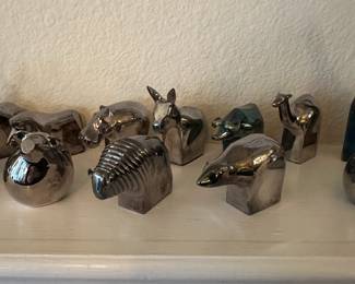 A28 - $15 each. Dansk Silverplated Paperweight Animals. 27 Available.