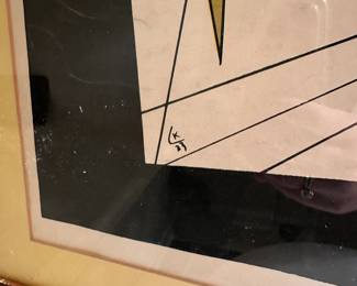 A37 - $95. Vasily Kandinsky (Wassily) Print. "In The Black Square. Measures 22" wide x 23.5" tall. The back is sealed so there is no way to see if there is more info on the back. Assumed to be a vintage lithograph.