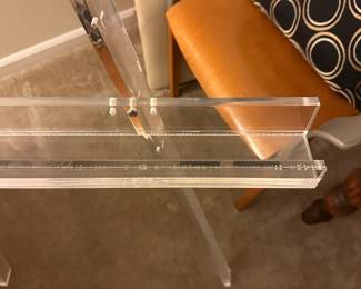 A81 - $75. Large Vintage Acrylic Tripod Easel. Measures 27" wide x 34" deep x 59" tall.