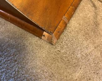 A1 - $600. Superlative Leeds Art Deco Cabinet. Registered Design No.859318 Imperfections noted in pictures. measures 48" wide x 11" deep x 49.5" tall.