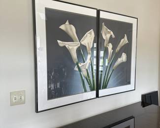 A4 - $250. Jochen Labriola "Calla Lillies" #200/300 Each measures 30" wide x 42.5" tall Framed