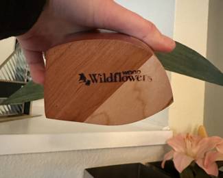 A27 - $45. Wood Wildflowers Carved Flower Bouquet. Measures 15.5" tall