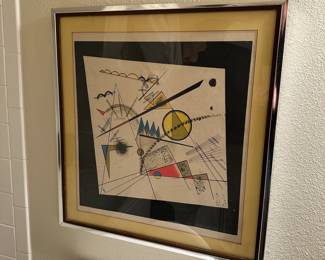 A37 - $95. Vasily Kandinsky (Wassily) Print. "In The Black Square. Measures 22" wide x 23.5" tall. The back is sealed so there is no way to see if there is more info on the back. Assumed to be a vintage lithograph.