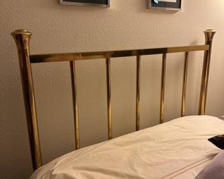 A80 - $150. Full Size Brass Bed. Headboad. Footboard & Frame Included. Measures 56" wide x 81" long x 56" tall.
