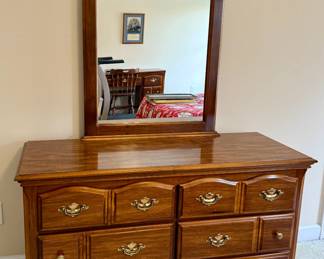 Wide dresser with mirror