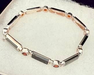 Sterling silver and gemstone bracelet