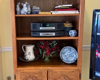 Wood bookshelves with storage (1 of 2)