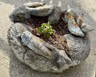 Cement bunny planter
