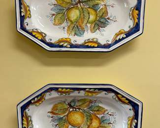 Hand painted platters from Italy