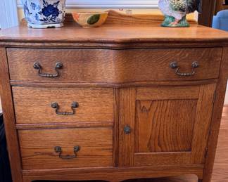 Vintage oak buffet cabinet