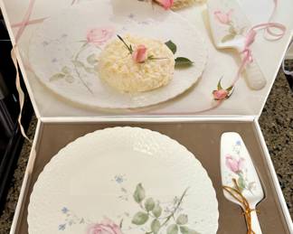 Mikasa "April Rose" cake plate and server