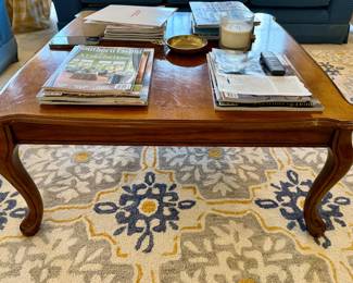Wood coffee table with matching end table
