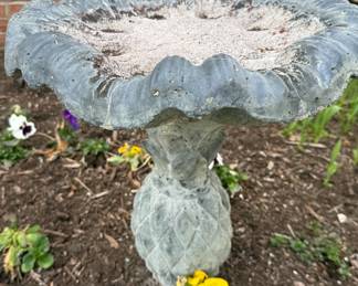Cement birdbath