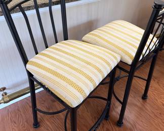 Black metal counter height chairs (3 total)