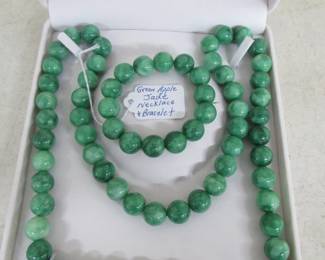 Green Apple Jade Necklace & Bracelet