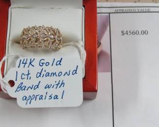 14K Gold 1 ct. Diamond Band w/Appraisal
