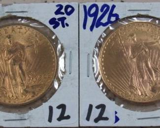 1908 & 1926 U.S. $20.00 Gold Coins
