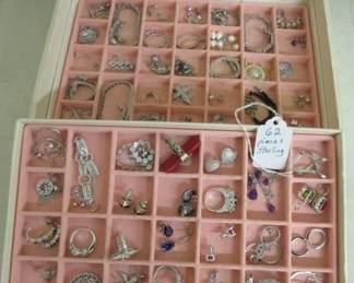 62 Pieces of Sterling Jewelry - All 1 Lot
