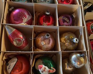 Vintage, shiny bright ornaments