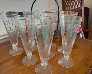 Vintage Libby staccato Pilsner beer glass set of eight