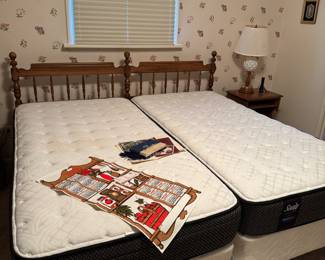 Drexel King headboard with two matching nightstands, Chest and dresser with mirror