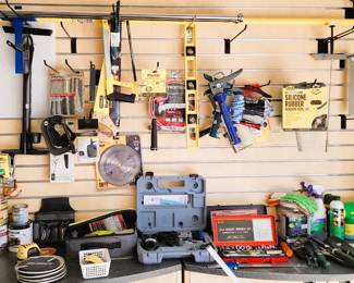 Tools and hardware and paint supplies