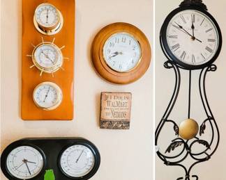 Selection of clocks and barometers 