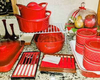 Red kitchen items