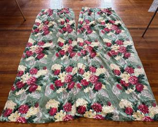 Bark cloth curtain panels