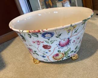 Italian gilt footed floral planter
