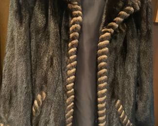 Twisted trim mink coat