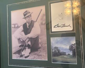 Signed Sam Snead collage, Augusta Golf Club, with COA