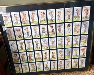Framed lot of 50 golfing smokers cards