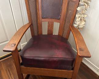 Antique Rocker with Cane Detail