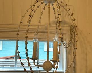 Aiden Gray White Falling Leaves Chandelier