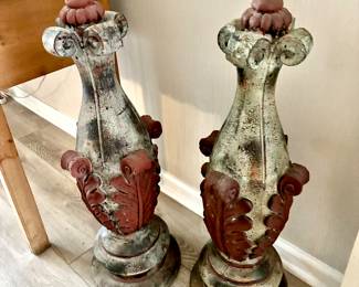 Large Pair of Finial Statues