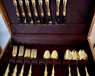 Gold Flatware Set For 8