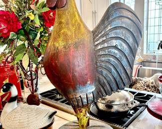 Tall Wood Rooster